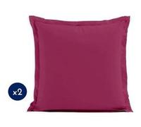 Lot de 2 taies d'oreiller - LOVELY HOME - LH71604 - 63 x 63 cm - Fuchsia