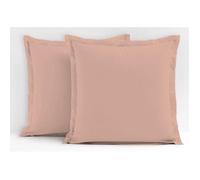 Lot de 2 taies d'oreiller - LOVELY HOME - LH71620 - 63 x 63 cm - Rose