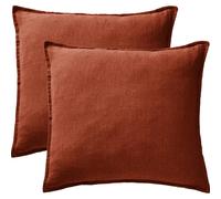 Lot de 2 taies d'oreiller "Soline" 60 x 60 cm & 50 x 70 cm "Lin lavé" l'Effet Papillon