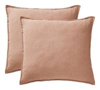 Lot de 2 taies d'oreiller "Soline" 60 x 60 cm & 50 x 70 cm "Lin lavé" l'Effet Papillon