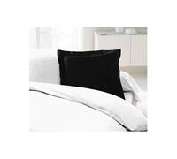 LOVELY HOME Lot de 2 Taies d'Oreillers 100% coton 63x63 cm - Noir