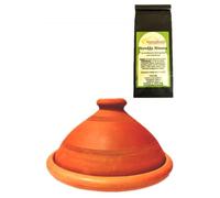 Lot de 2 : tajine ORIGINAL Ø 30 cm + thé à la menthe marocain 40 g