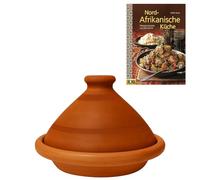 Lot de 2 : tajine touareg Ø 30 cm + livre de recettes de cuisine nord-africaine