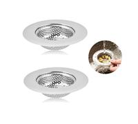 Lot de 2 tamis d'évier en acier inoxydable pour évier de cuisine - Protection anti-obstruction - Pour évier de cuisine et attrape-cheveux (7,2 x 3,5 x 1,5 cm)