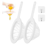 Lot de 2 tamis filtrants à cheveux en nylon 100 mailles, tamis de cuisine avec poignée, filtre tamis, avec rebord et poignées antidérapantes confortables, pour filtrer le jus, le café, le vin