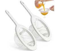 Lot de 2 tamis fins avec poignée 100/200 ultra fine entonnoir filtre à cheveux de cuisine en plastique nylon tamis ménagers tamis à main passoire de cuisine filtre passoire pour jus, lait, café