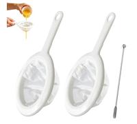 Lot de 2 tamis fins avec poignée en maille 120/200 pour cuisine, tamis en plastique et nylon, avec poignée antidérapante, pour jus, lait, café