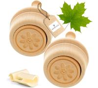 Lot de 2 tampons à beurre HOFMEISTER® - Pour 30 g de beurre - Rosace de 5 cm - Fabriqué à la main en Allemagne - Forme ronde - Modèle à percer - En bois d'érable local