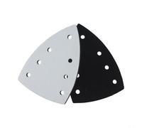 Lot de 2 tampons abrasifs triangulaires 100 x 150 mm avec 7 trous, plateau abrasif pour ponceuse excentrique, support éponge EVA pour cloison sèche et bois, système de crochet et boucle à changement