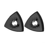 Lot de 2 tampons abrasifs triangulaires pour outils multifonctions oscillants avec changement rapide et plaque en polyuréthane de 93 mm pour coins, arêtes, bois, métal, rénovation pour chantier