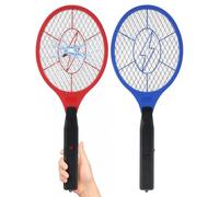 Lot de 2 tapettes à mouches électriques (rouge et bleu), alimentée par piles, pour moustiques et mouches, maille de protection sûre, utilisation en intérieur et en extérieur, piles non incluses