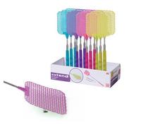 Lot de 2 tapettes à mouches, moustiques, guèpes, frelons avec manche télescopique, hyper pratique