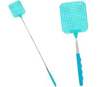 Lot de 2 tapettes à mouches, moustiques, guèpes, frelons, couleur bleue avec manche télescopique, hyper pratique