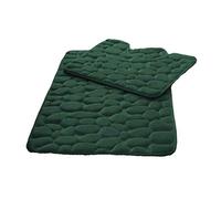 Lot de 2 tapis de bain antidérapants et absorbants - Motif galet - Vert - Taille unique