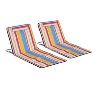 Lot de 2 tapis de plage - Outsunny - 124x53x45cm - Tissu Oxford - multicolore