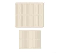 Lot de 2 tapis de séchage en silicone avec bords surélevés, plateau égouttoir antidérapant résistant à la chaleur pour comptoir, facile à nettoyer (beige)