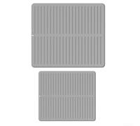 Lot de 2 tapis de séchage en silicone avec bords surélevés, plateau égouttoir antidérapant résistant à la chaleur pour comptoir, organiseur d'ustensiles facile à nettoyer, 45,8 x 40 cm (A)