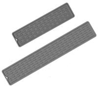 Lot de 2 tapis d'égouttage étroits en silicone, 55 x 8,8 et 35 x 8,8 cm, tapis d'égouttage, égouttoir de cuisine pour assiettes et verres, lavable au lave-vaisselle.