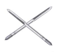 Lot de 2 tarauds à vis M3 HSS - Outil de coupe à filetage métrique - Flûte droite pour réparation de trous aveugles en acier inoxydable - Argenté (M3)