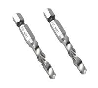 Lot de 2 tarauds M6, tige hexagonale 3 en 1, filament composite, foret à tige hélicoïdale de rechange M6 x 1, pour acier non allié et faiblement allié, plaque en aluminium, fer.