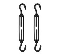 Lot de 2 tendeurs M5 en acier inoxydable - Noir - Crochets et crochets - Tendeur de câble réglable pour voile d'ombrage, corde à linge, guirlande lumineuse et tuteur