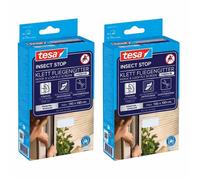 Lot de 2 - tesa Moustiquaire Fenêtre Premium - Blanc - 130x130cm