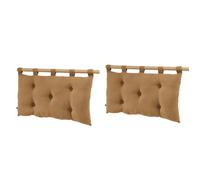 Lot de 2 têtes de lit à suspendre double gaze 50x80 cm marron - Marron - Terre de Nuit