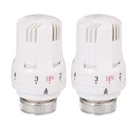 Lot de 2 têtes de radiateur thermostatiques - Contrôle automatique de la température - M30 x 1,5 - Filetage - Système de chauffage pour la maison et le bureau