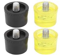 Lot de 2 Têtes de Rechange pour Marteau en Caoutchouc, Embouts de Rechange pour Marteau à Tête de Frappe, Ensemble D'accessoires pour Maillet Jaune Noir(Φ25mm)