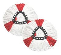 Lot de 2 têtes de vadrouille compatibles avec la tête de rechange Vileda 2 en 1 Turbo Mop, microfibre, rouge, blanc.