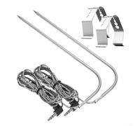Lot de 2 thermomètres à viande PT1000 pour barbecue à granulés de bois Traeger - Étanche - Sonde numérique de haute précision pour barbecue et rôtir - Pièce de rechange gris (1 pièce)