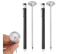 Lot de 2 thermomètres de poche à lecture instantanée, tige de 13 cm de long, cadran de 2,5 cm, sonde de température portable en acier inoxydable, thermomètre de température de