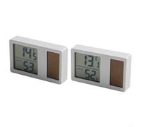Lot de 2 thermomètres et hygromètres solaires avec affichage numérique, mesure de la température intérieure et de l'humidité, alimentation solaire pour la surveillance du confort de la maison, blanc