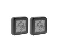 - Lot de 2 thermomètres hygromètres intérieur + capteur - Noir