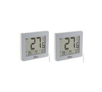 Otio - Lot de 2 thermomètres intérieur extérieur filaires Blanc Blanc