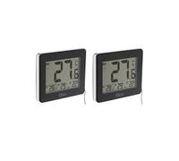 Otio - Lot de 2 thermomètres intérieur extérieur filaires Noir