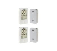 - Lot de 2 thermomètres intérieur extérieur sans fil - Blanc