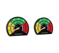 Lot de 2 thermomètres magnétiques pour poêle à bois | Bimétallique pour jauge de cadran 100-900F 0-500C, moniteur de température en alliage d'aluminium avec crochet et base en