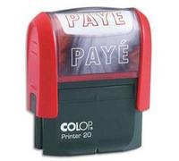 Lot de 2 Timbres PRINTER 20 à encrage automatique, empreinte rouge 38x14 mm : PAYE G