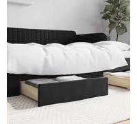 Lot de 2 tiroirs de lit en bois noir avec housse en velours - 67 x 50 x 16 cm - Espace de rangement sous le lit pour chambre à coucher - Convient pour cadre de lit, sommier à lattes et matelas