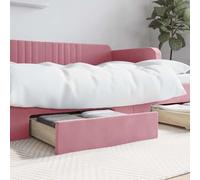 Lot de 2 tiroirs de lit en bois rose avec housse en velours - 67 x 50 x 16 cm - Espace de rangement pour cadre de lit et matelas - Convient pour chambre à coucher, rangement et ordre dans la chambre