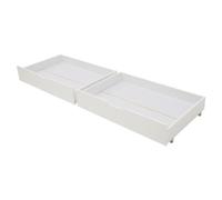 Lot de 2 tiroirs de rangement blancs pour lit