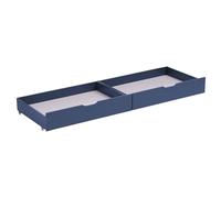 Lot de 2 tiroirs de rangement bleu foncé pour lit avec roulettes rangeable sous sommier