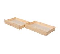 Lot de 2 tiroirs de rangement bois pour lit Marron