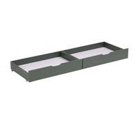 Happy Garden - Lot de 2 tiroirs de rangement pour lit verts en bois avec roulettes