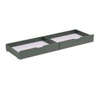 Happy Garden - Lot de 2 tiroirs de rangement pour lit verts en bois avec roulettes