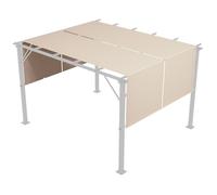 Outsunny Lot de 2 Toiles de Rechange pergola rétractable de 4,9 x 1,2 m pour pergola de 3 x 3 m Tissu Polyester Protection UV Kaki Clair
