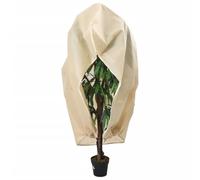 Lot de 2 toiles non tissées d'hiver avec fermeture éclair - 70 g/m² - 1,55 x 1,55 m - Beige - Avec cordon de serrage - Pour l'entretien du jardin et l'entretien de la pelouse - Protection polyvalente