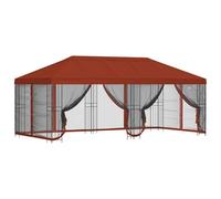 Lot de 2 tonnelles de jardin en terre cuite avec parois latérales en filet, 6 x 3 m