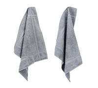 Lot de 2 torchons de cuisine 50x50 cm éponge PURE KITCHEN TERRY Argent